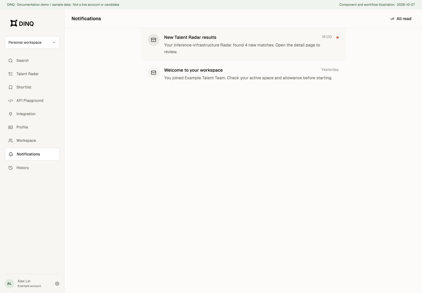 Notifications example